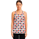 Playing Card Symbols Pattern Print Women's Racerback Tank Top