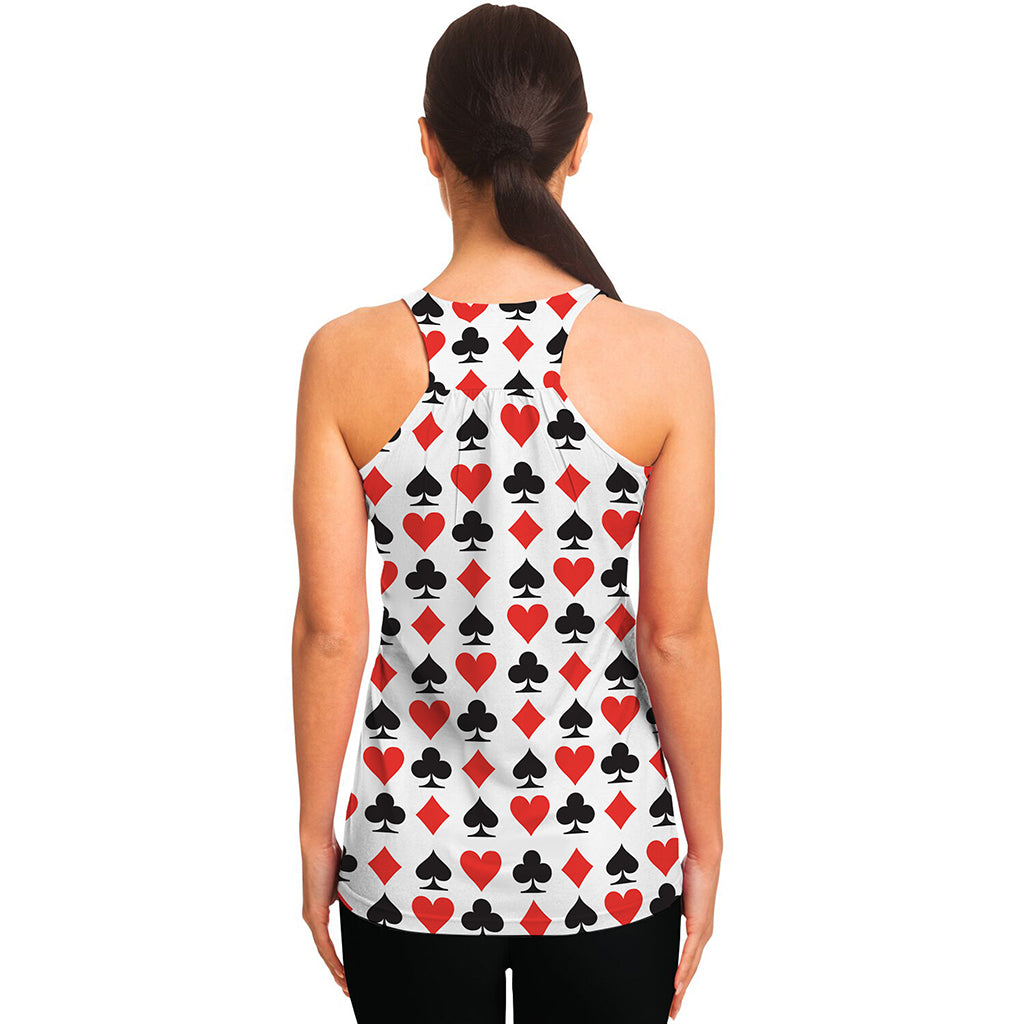 Playing Card Symbols Pattern Print Women's Racerback Tank Top