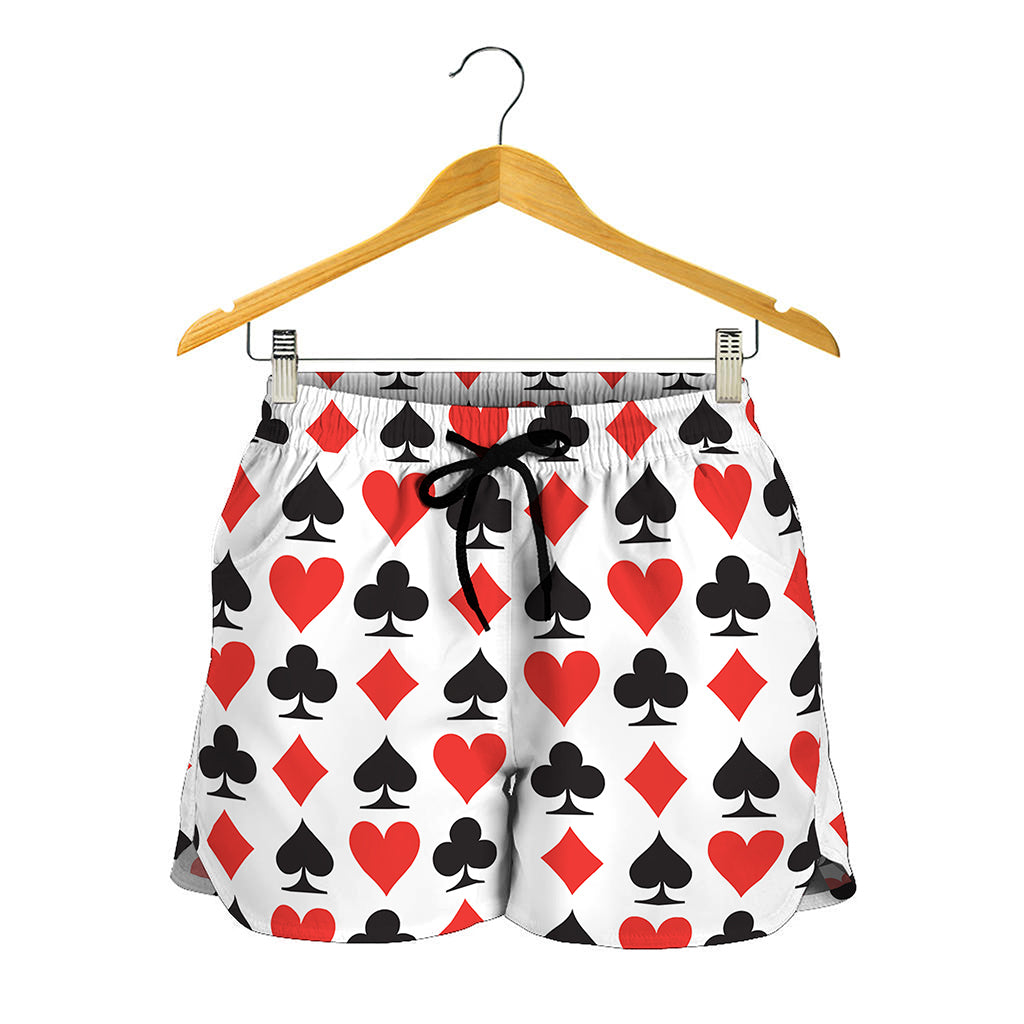 Playing Card Symbols Pattern Print Women's Shorts