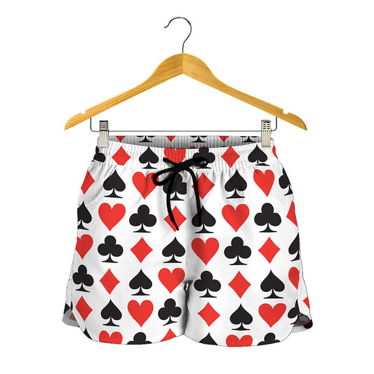 Playing Card Symbols Pattern Print Women's Shorts