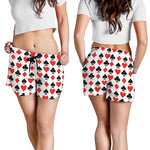 Playing Card Symbols Pattern Print Women's Shorts