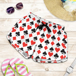 Playing Card Symbols Pattern Print Women's Shorts