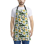 Plumeria Flower Striped Pattern Print Apron