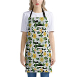 Plumeria Flower Striped Pattern Print Apron