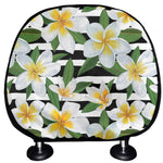 Plumeria Flower Striped Pattern Print Car Headrest Covers
