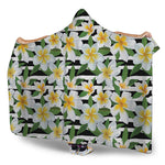Plumeria Flower Striped Pattern Print Hooded Blanket
