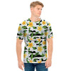 Plumeria Flower Striped Pattern Print Men's T-Shirt