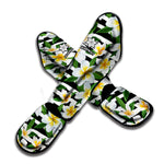 Plumeria Flower Striped Pattern Print Muay Thai Shin Guard