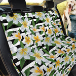 Plumeria Flower Striped Pattern Print Pet Car Back Seat Cover