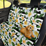 Plumeria Flower Striped Pattern Print Pet Car Back Seat Cover