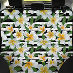 Plumeria Flower Striped Pattern Print Pet Car Back Seat Cover