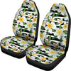 Plumeria Flower Striped Pattern Print Universal Fit Car Seat Covers