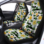 Plumeria Flower Striped Pattern Print Universal Fit Car Seat Covers