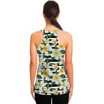 Plumeria Flower Striped Pattern Print Women's Racerback Tank Top