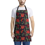 Poinsettia Flower Pattern Print Apron