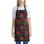 Poinsettia Flower Pattern Print Apron