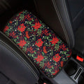 Poinsettia Flower Pattern Print Car Center Console Cover