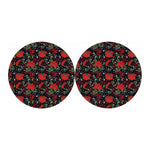 Poinsettia Flower Pattern Print Car Coasters
