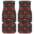 Poinsettia Flower Pattern Print Front and Back Car Floor Mats