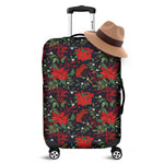 Poinsettia Flower Pattern Print Luggage Cover