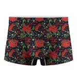 Poinsettia Flower Pattern Print Men's Boxer Briefs