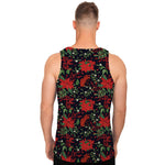 Poinsettia Flower Pattern Print Men's Tank Top