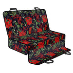 Poinsettia Flower Pattern Print Pet Car Back Seat Cover
