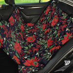 Poinsettia Flower Pattern Print Pet Car Back Seat Cover