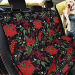 Poinsettia Flower Pattern Print Pet Car Back Seat Cover
