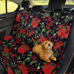 Poinsettia Flower Pattern Print Pet Car Back Seat Cover