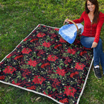 Poinsettia Flower Pattern Print Quilt