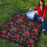 Poinsettia Flower Pattern Print Quilt