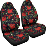 Poinsettia Flower Pattern Print Universal Fit Car Seat Covers
