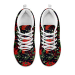 Poinsettia Flower Pattern Print White Sneakers