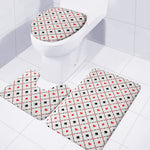 Poker Playing Card Suits Pattern Print 3 Piece Bath Mat Set