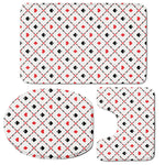 Poker Playing Card Suits Pattern Print 3 Piece Bath Mat Set