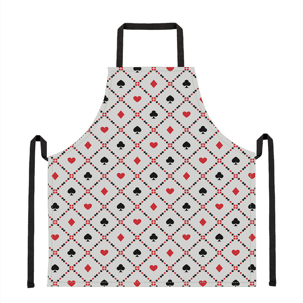 Poker Playing Card Suits Pattern Print Apron