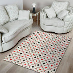 Poker Playing Card Suits Pattern Print Area Rug