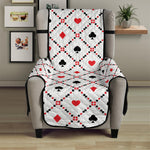 Poker Playing Card Suits Pattern Print Armchair Protector