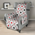 Poker Playing Card Suits Pattern Print Armchair Protector