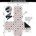 Poker Playing Card Suits Pattern Print Armchair Protector