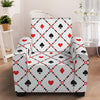 Poker Playing Card Suits Pattern Print Armchair Slipcover