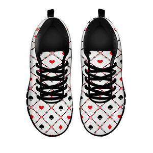 Poker Playing Card Suits Pattern Print Black Sneakers