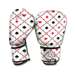 Poker Playing Card Suits Pattern Print Boxing Gloves