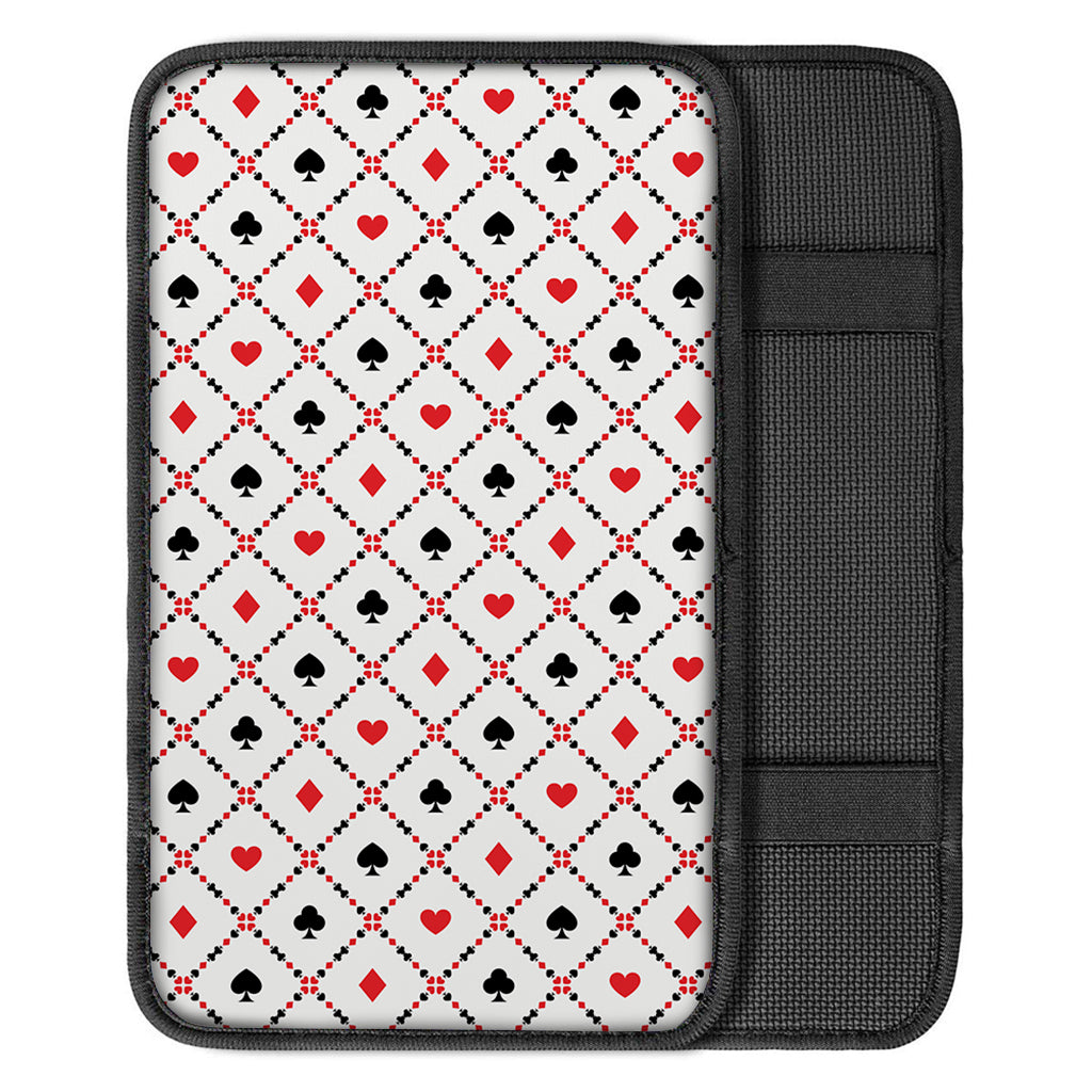 Poker Playing Card Suits Pattern Print Car Center Console Cover