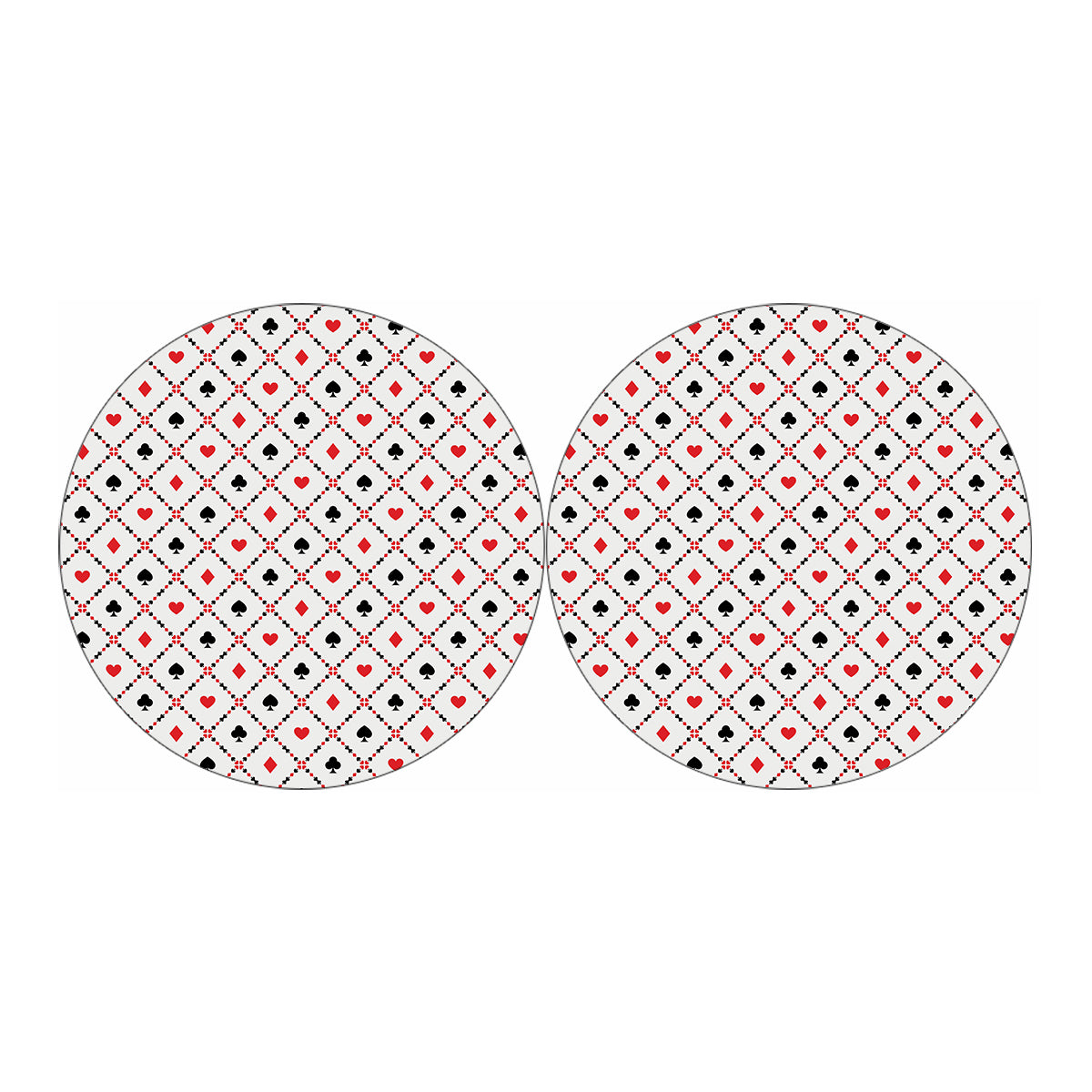 Poker Playing Card Suits Pattern Print Car Coasters