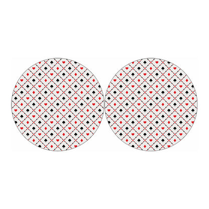 Poker Playing Card Suits Pattern Print Car Coasters