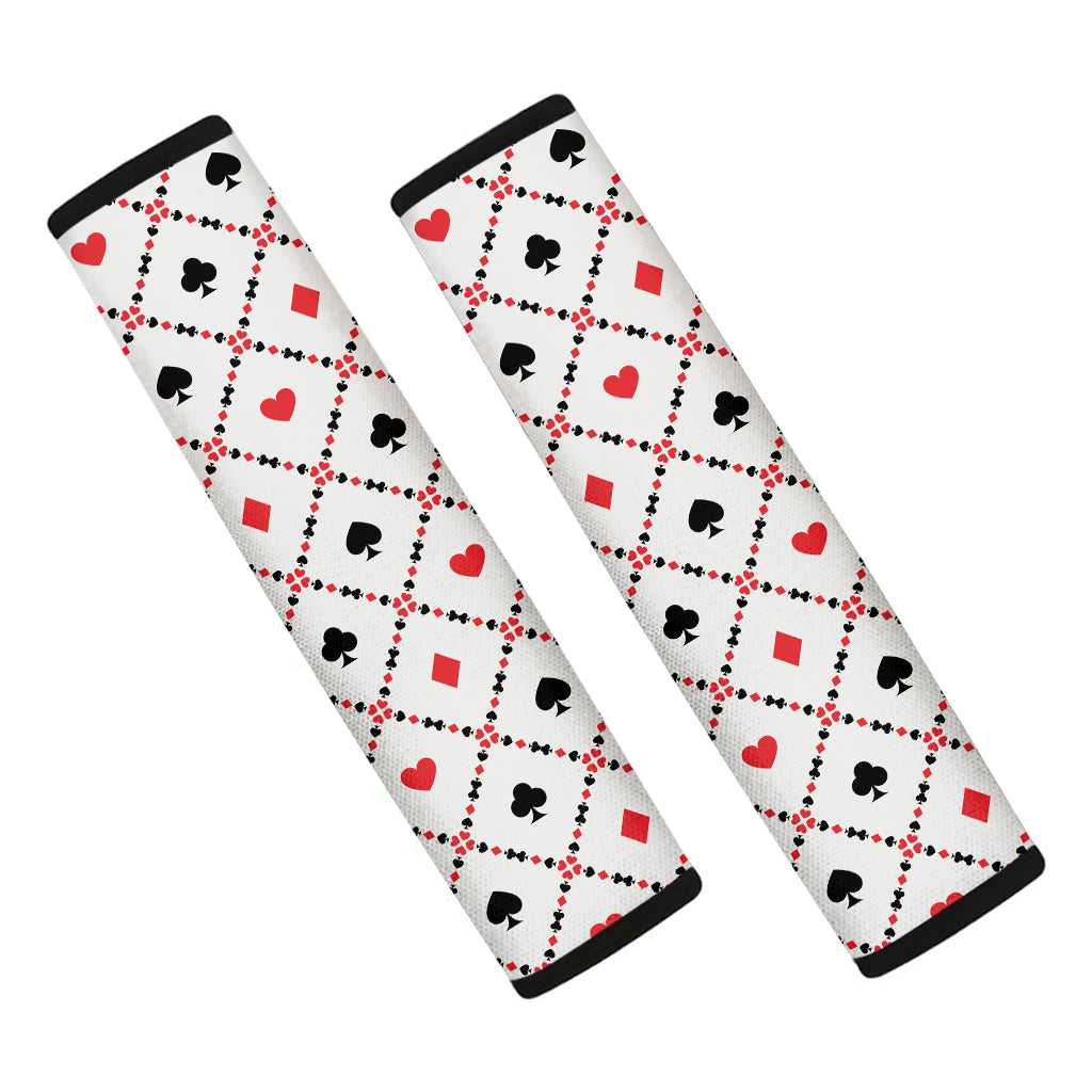 Poker Playing Card Suits Pattern Print Car Seat Belt Covers