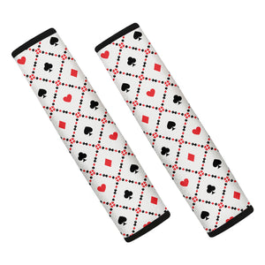 Poker Playing Card Suits Pattern Print Car Seat Belt Covers