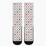 Poker Playing Card Suits Pattern Print Crew Socks